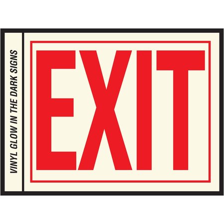 HY-KO Exit (6In Letters) Phosphorescent Vinyl Sign 8" x 10", 10PK A11118